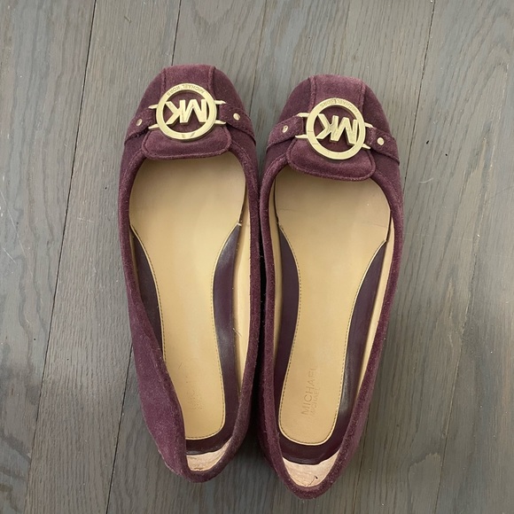 Purple suede Michael kors flats gently worn size 8 - Picture 1 of 2
